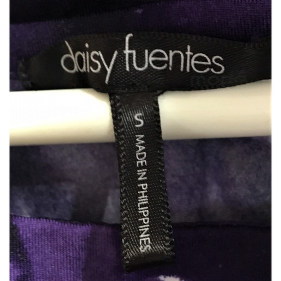 Daisy Fuentes Purple Abstract Summer Dress Women's Small - Picture 6 of 6